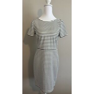 Banana Republic Women's‎ Short Sleeve Striped Black and White Midi Dress Size 4